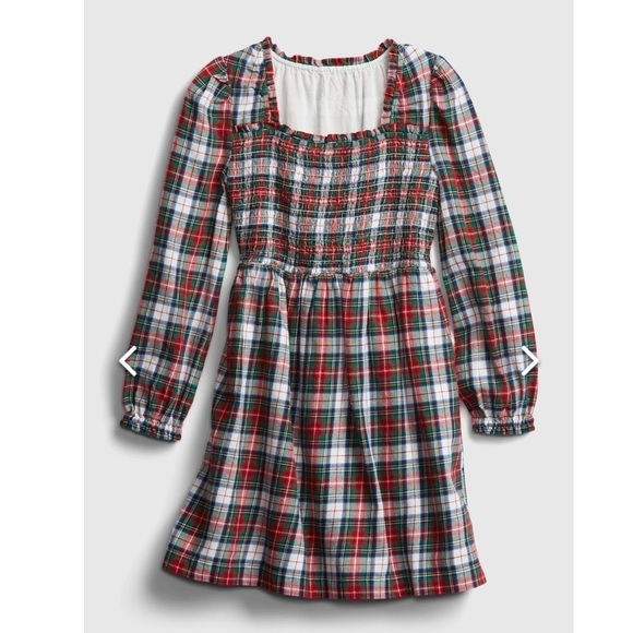 Gap Kids Smocked Plaid Dress M 8/9 - Picture 1 of 5